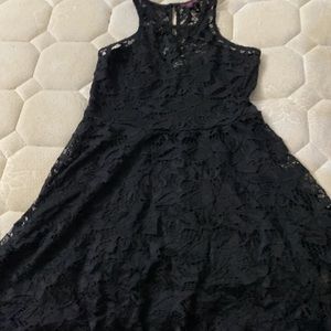 A black dress, kinda lacy top